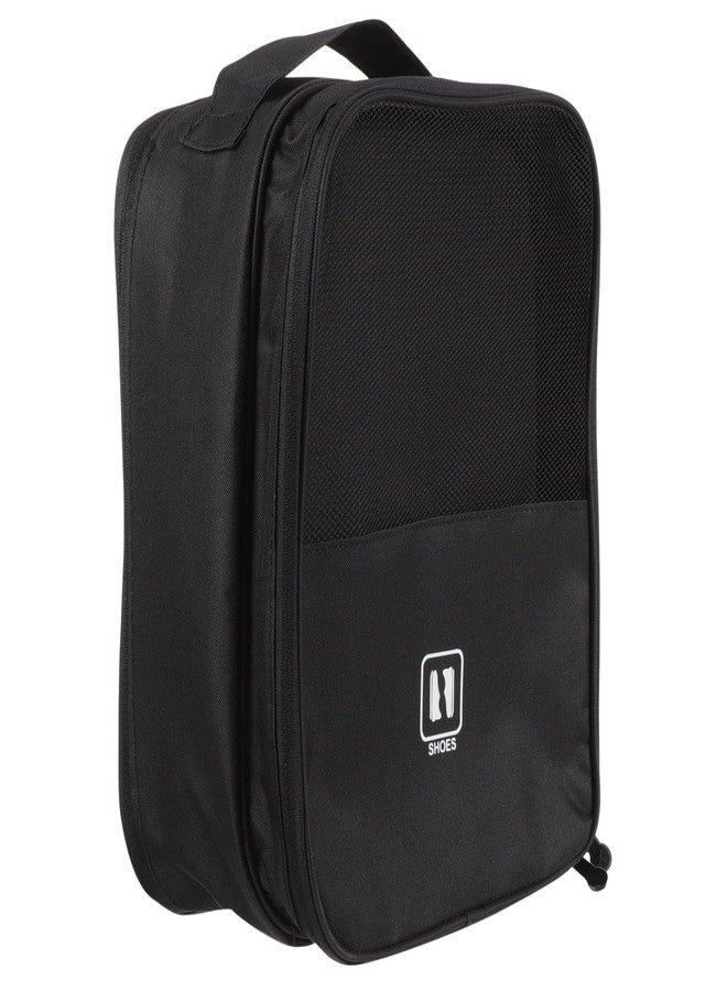 MobFest حقيبة أحذية للسفر من موب فيست، 3 في 1، منظم أحذية موفر للمساحة، حقيبة حمل بسحاب، حقيبة أحذية قياسية مقاومة للماء، حقيبة بوليستر محمولة للرجال والنساء (أسود) - Image 1